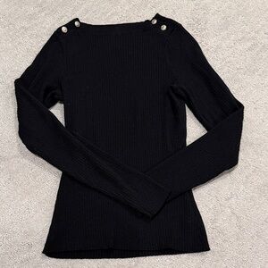 H&M Black Ribbed Knit Sweater with bottoms
